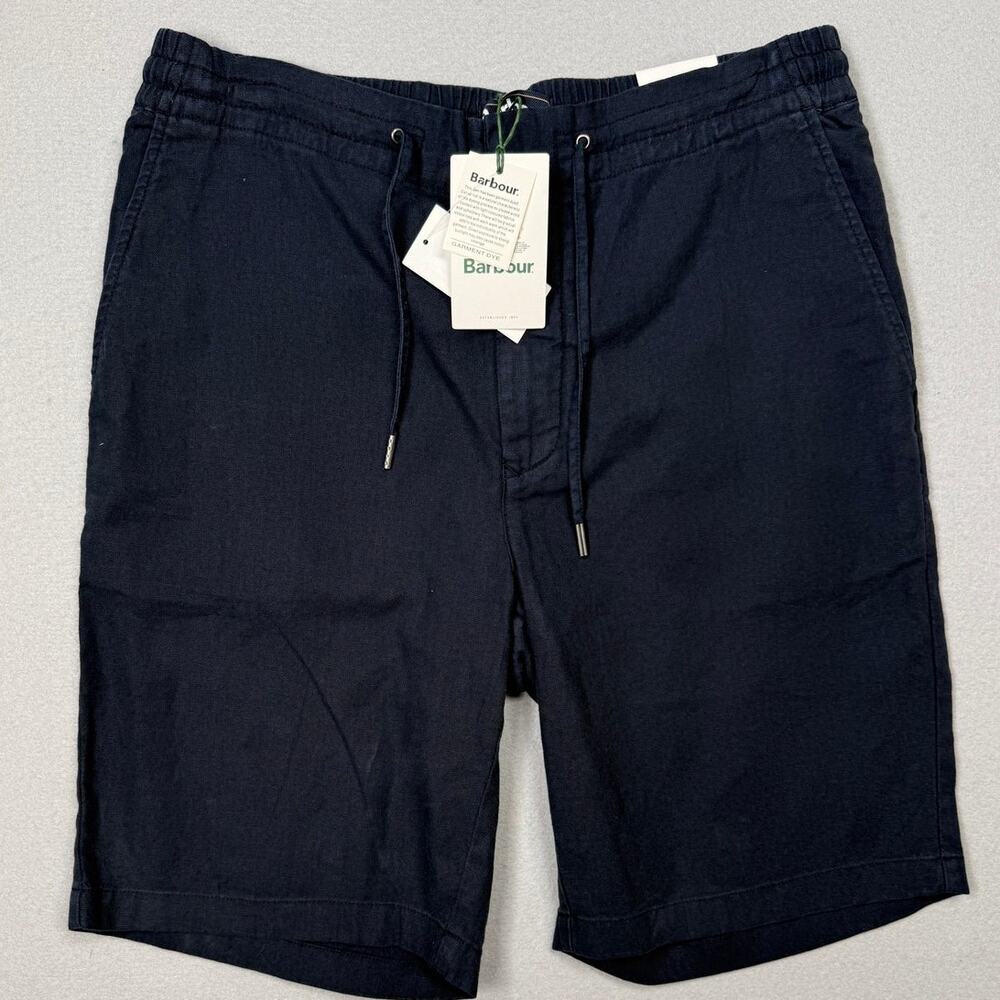 Barbour Men's Linen-Cotton Mix Shorts - City Navy  34 $110